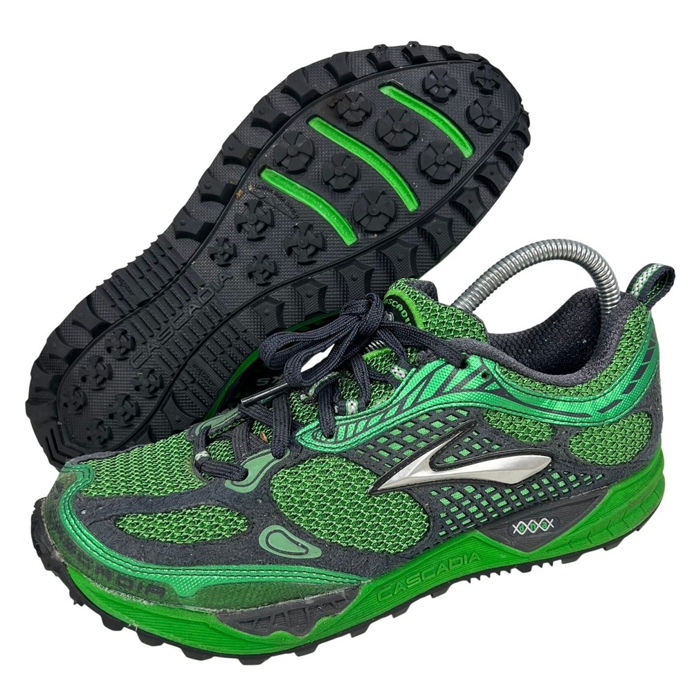 Brooks Cascadia Men's Trail Running Shoes Green Black Sz 8 D 1100911D321‎